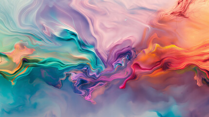 A colorful painting with a lot of swirls and splatters
