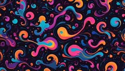 Obraz premium Clear Plain Shiny Soft Vintage Bokeh Cloudy Wave Like Geometric Black Background or Texture