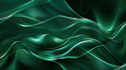 Obraz premium Abstract wave line green background