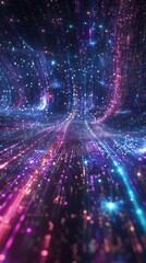 Fototapeta premium Visualizing the Fabric of Time and Space: A Dynamic Representation of Communication Signals and Data Flows