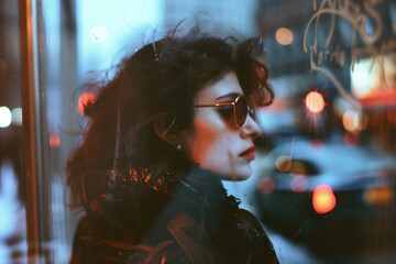 Documentary photography of a woman walking on the street