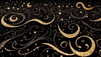 Clear Plain Shiny Soft Vintage Bokeh Cloudy Wave Like Geometric Black Background or Texture