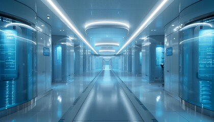 Fototapeta premium DataMed Insight Depict a hightech healthcare data center with DataMed Insight, emphasizing its detailed medical data analysis and insights