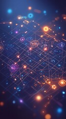Obraz premium Blockchain Ecosystem Unveiled: A Dynamic Interconnectivity of Digital Assets within the Token Economy Network, Highlighting the Liquidity and Versatility of Blockchain-based Economies.