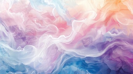 Fototapeta premium Abstract watercolor background with gentle pastel swirls, offering a soothing and artistic design for wallpaper