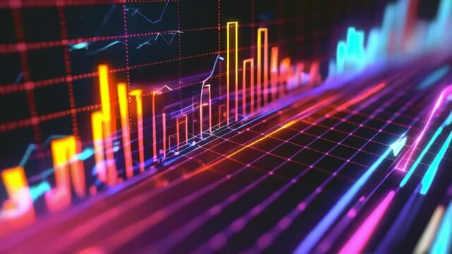 dynamic growth graph market analysis animation