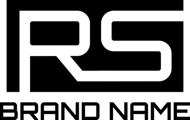 RS letter monogram black and white icon