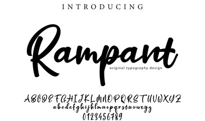 Rampant Font Stylish brush painted an uppercase vector letters, alphabet, typeface