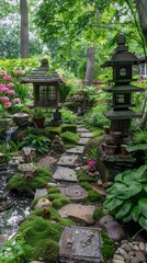 Whimsical Anime-Style Garden Paradise: A Fantasy Wonderland Bursting with Colorful Blossoms and Playful Charm