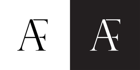 logo design with af letters on negative background	