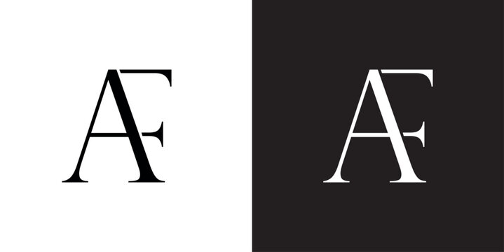 logo design with af letters on negative background	