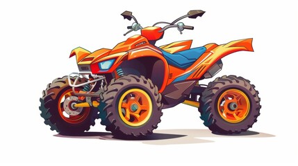 Obraz premium Orange ATV Off-Road Adventure, ATV, Off-Road, Adventure, Vehicle