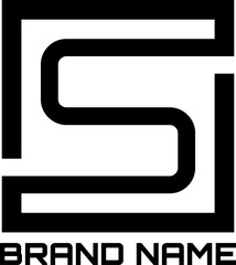S letter square icon logo design