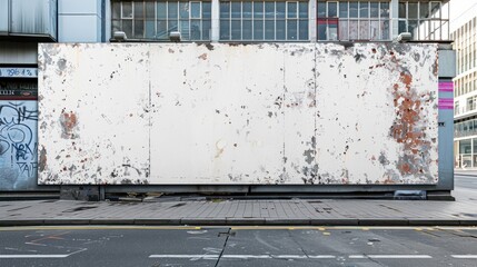 Creased Clear mockup glued sticker advertising 3d propaganda adhesive textured affiche wall art Blank mock Empty white canvas street rendering poster wheatpaste urban .