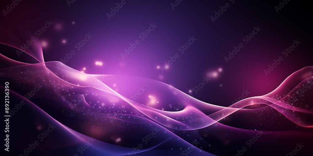 Poster background with light lines and dots in the shape of waves. a background with a technology style and