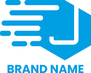 Fototapeta premium J moving parcel download and upload icons