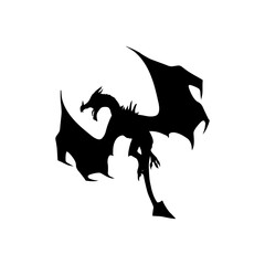 Fototapeta premium Black Dragon Front Flying Vector