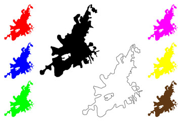 Erzurum City (Republic of Turkey) map vector illustration, scribble sketch City of Theodosiopolis in Armenia map