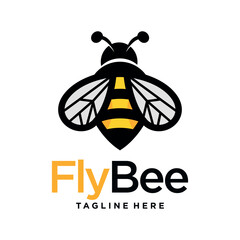 vintage honey bee logo template vector illustration
