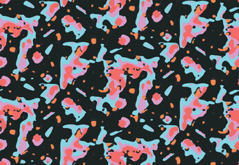 Seamless pattern with stained grunge camouflage. Abstract modern trendy print. Seamless pattern with neon spotted pattern illustration.