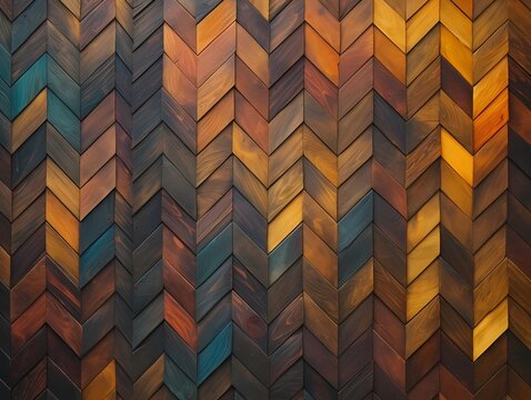 The parquet pattern background is placed in a herringbone-shaped frame.