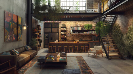 An apartment with a designer interior