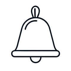 Obraz premium Black Line Art Bell Icon on Transparent Background 