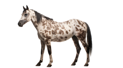 Side view of a purebred mare, horse standing