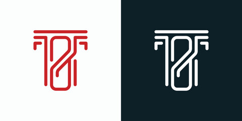 T&T initial line vector logo design with modern, simple, clean and abstract style.