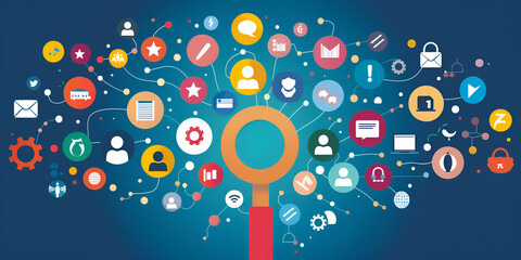 Obraz premium Online Networking and Tech Communication