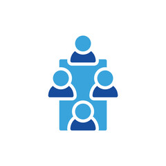 meeting icon color or logo illustration glyph color blue style