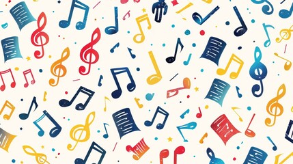 Colorful Music Notes Pattern