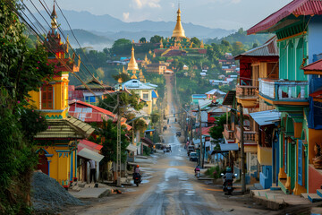 Taunggyi city in Myanmar