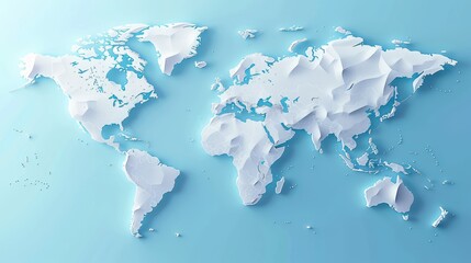 3D vector world map