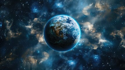 Obraz premium Detailed image of a planet in space, showcasing the wonders of the universe