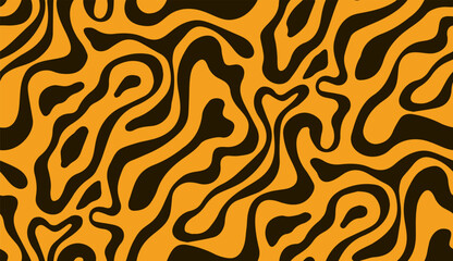 Seamless leopard print pattern in orange and black