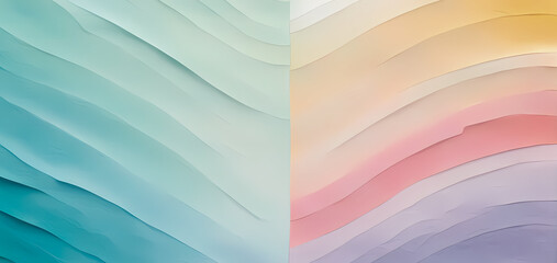 Obraz premium Pastel Colored Wavy Lines Illustration: Back to School Background