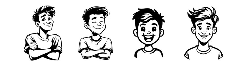 Obraz premium silhouette of happy boy expression character