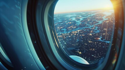 Fototapeta premium beautiful view from inside the plane. travel advertising