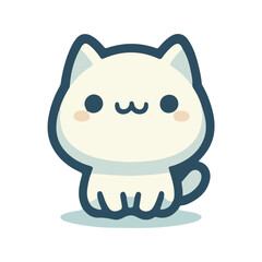 cute cat sticker vector illustration