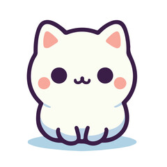 cute cat sticker vector illustration