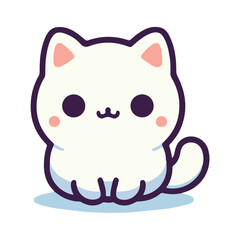 cute cat sticker vector illustration