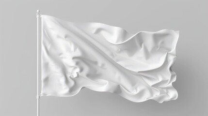 Obraz premium flag white blank isolated empty clear waving wave background banner signs symbol wind shape surrender display design advertising traditional frame space abstract advertise marketing view promotion