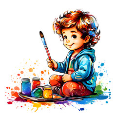 little artist boy