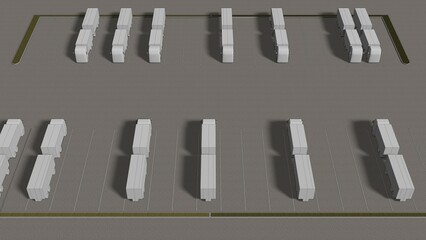 3D illustration of parking and carport