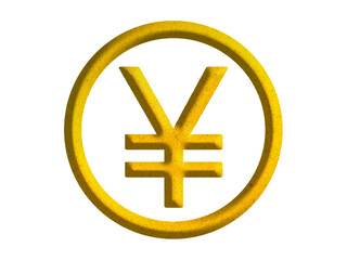 yen and yuan sign icon, Japanese and chines currency symbol design with gold motive
