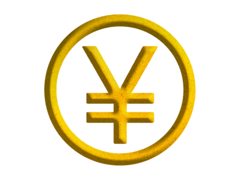 yen and yuan sign icon, Japanese and chines currency symbol design with gold motive