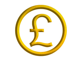 pound sterling sign icon, the currency of the United Kingdom symbol design with gold motive