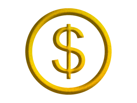 dollar sign icon, currency symbol design with gold motitive