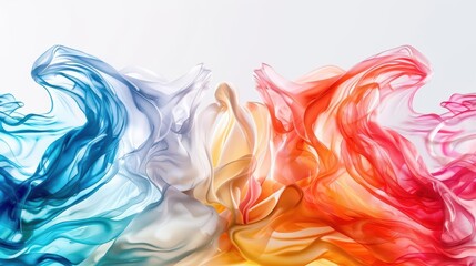 Fototapeta premium A Close-up Shot Abstract Watercolor Silhouettes of Watercolor business silhouettes, vibrant overlapping hues